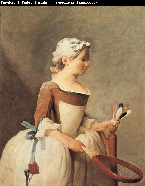 jean-Baptiste-Simeon Chardin Young Girl with a Shuttlecock